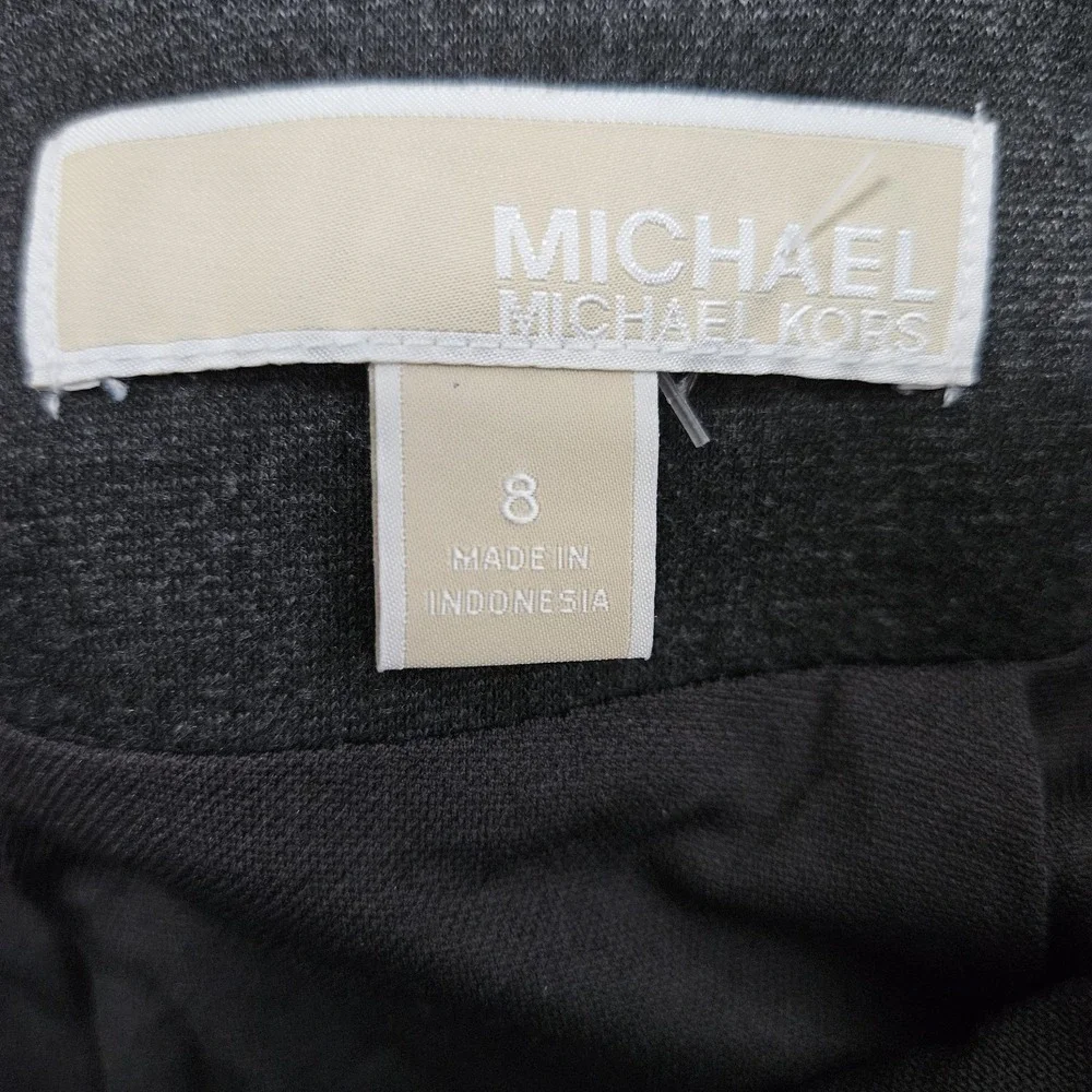 Michael Kors Skirt Women 8 Grey Pencil Zipper Detail Stretch Ponte Professional